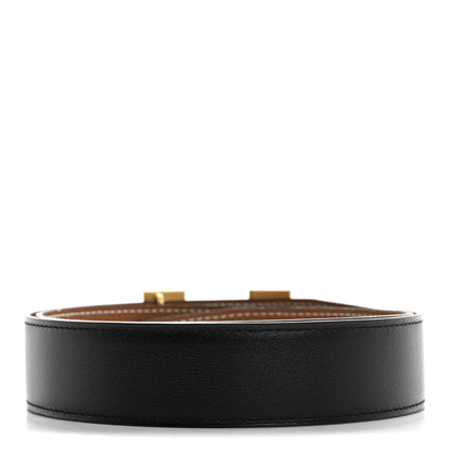 Hermes Box Togo 32mm Martelee H Belt 75 30 Black Gold 2 of 6