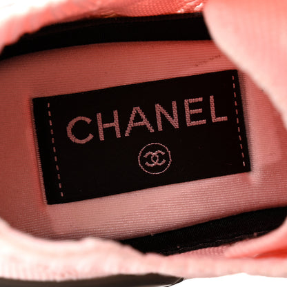 Chanel Mixed Fibers Quilted Womens CC Sneakers 36.5 Light Pink 6 of 10