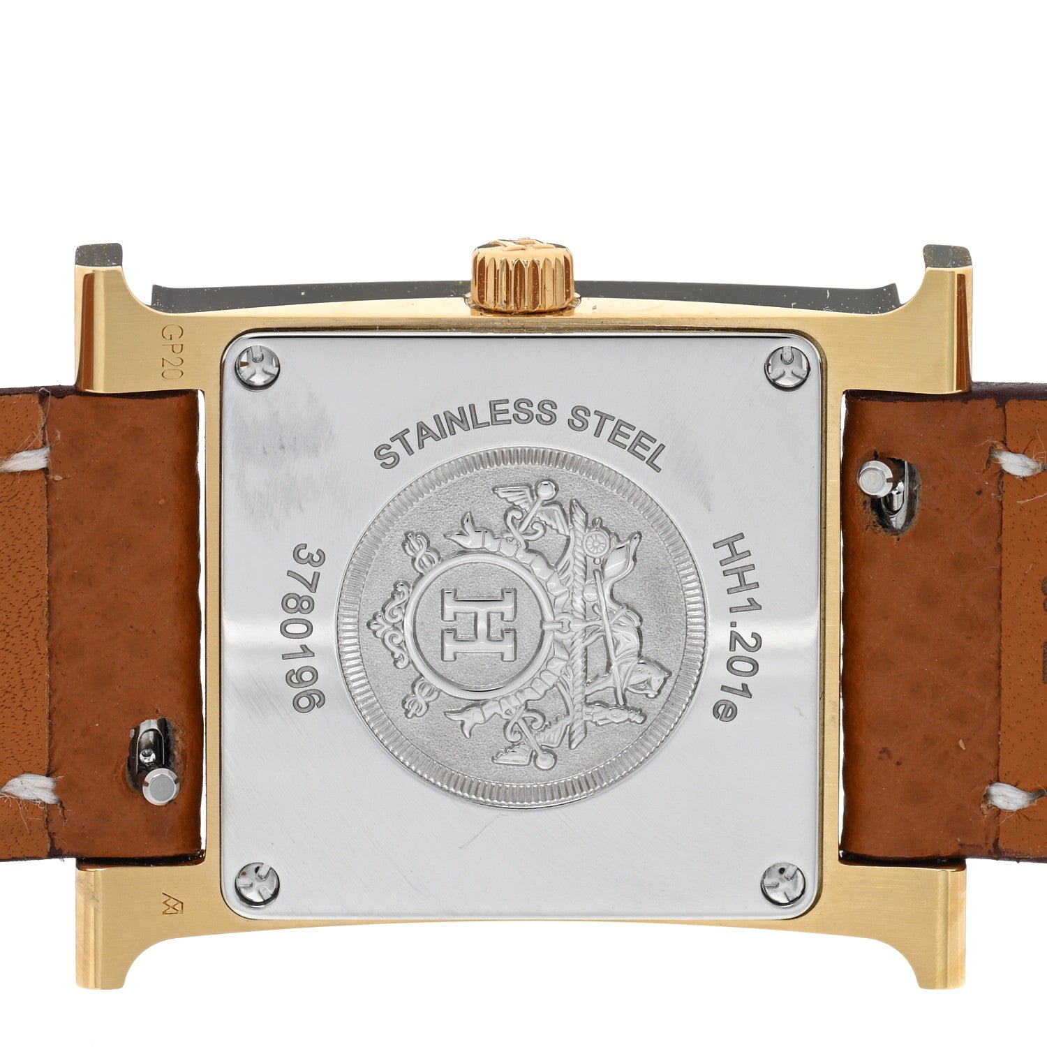 Hermes Stainless Steel Epsom 21mm Heure H Hour Quartz Watch Gold 4 of 5