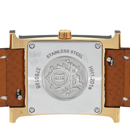Hermes Stainless Steel Epsom 21mm Heure H Hour Quartz Watch Gold 4 of 5