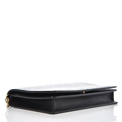 Christian Dior Calfskin Embossed Stars Wallet on Chain Black Gold 4 of 6