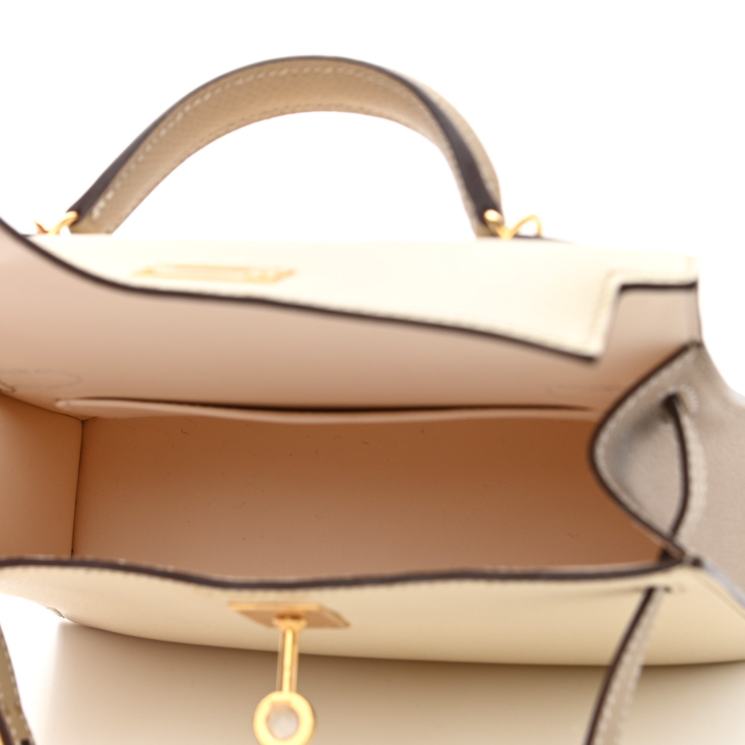 Hermes Epsom Horseshoe Mini Kelly Sellier 20 Craie Etain 5 of 11