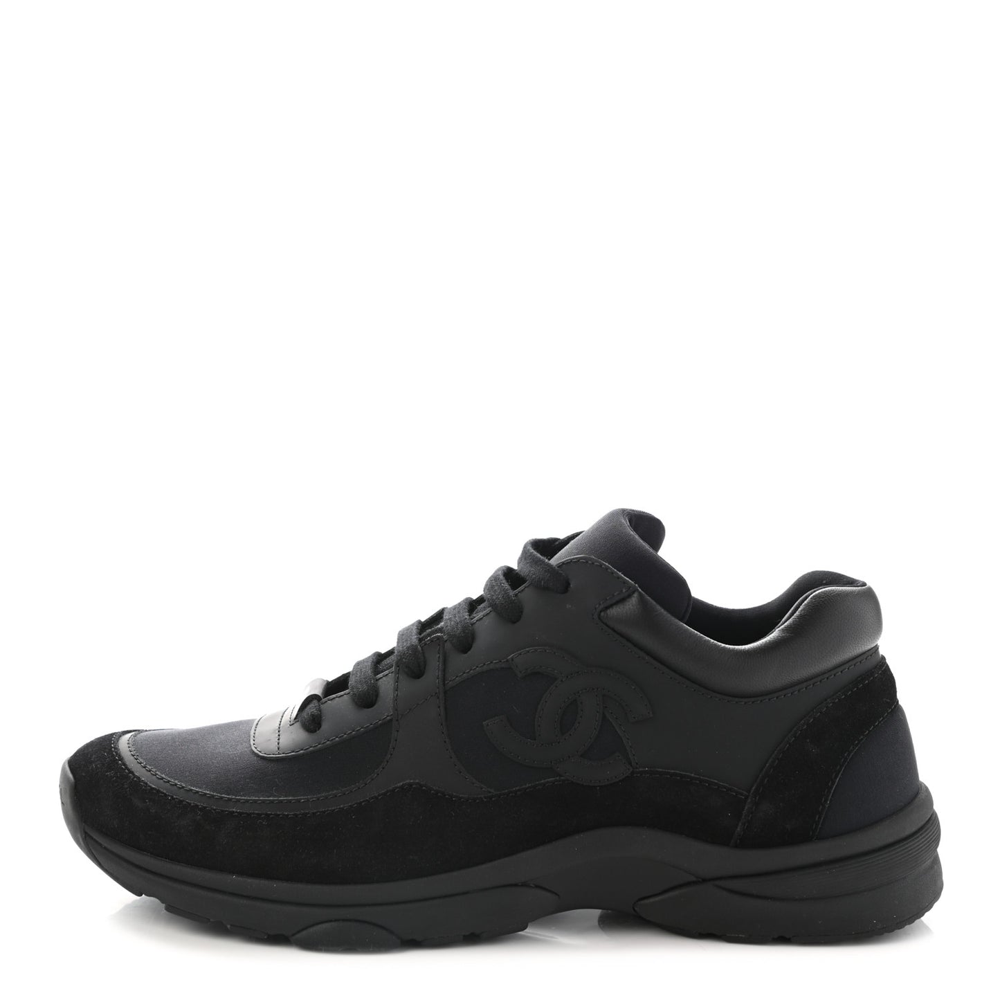 Toile Suede Calfskin CC Sneakers 40.5 Black