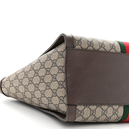 Gucci GG Supreme Monogram Web Medium Ophidia Tote Bag Brown 9 of 13