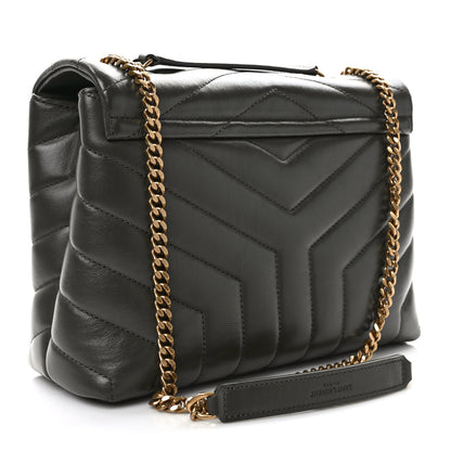 Saint Laurent Calfskin Y Quilted Monogram Small Loulou Chain Satchel Pebble 3 of 9
