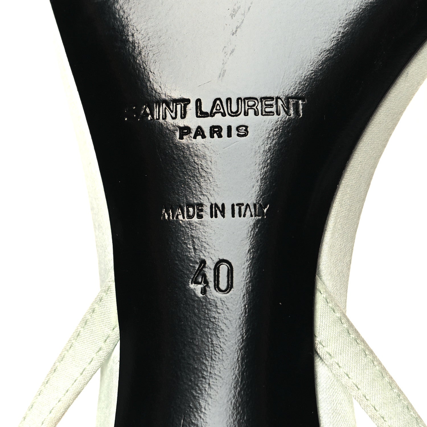 Saint Laurent Cepe Satin Mae Feathered Sandals Slight 40 Green 6 of 7