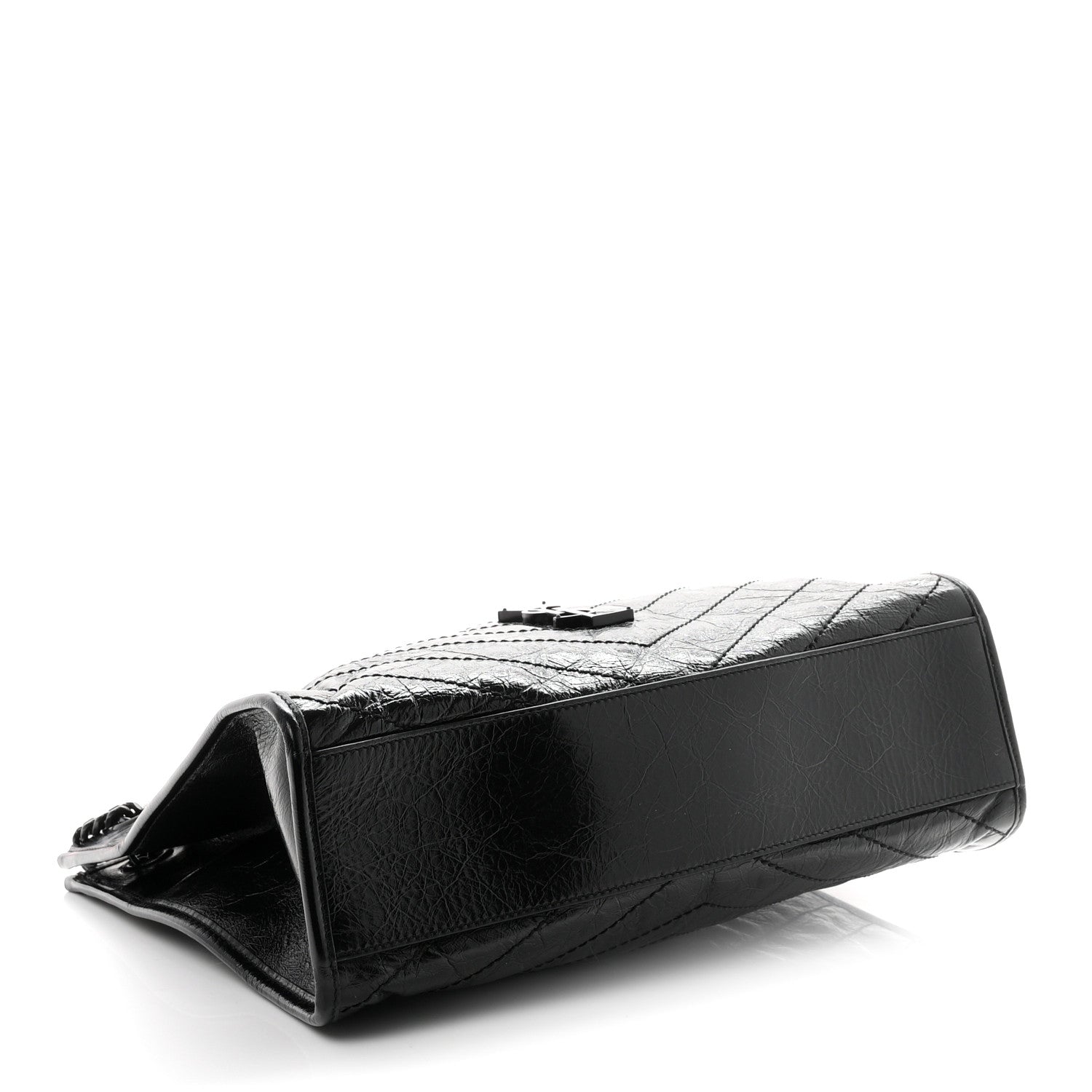 Saint Laurent Crinkled Calfskin Matelasse Monogram Medium Niki Shopper Tote Black 4 of 10