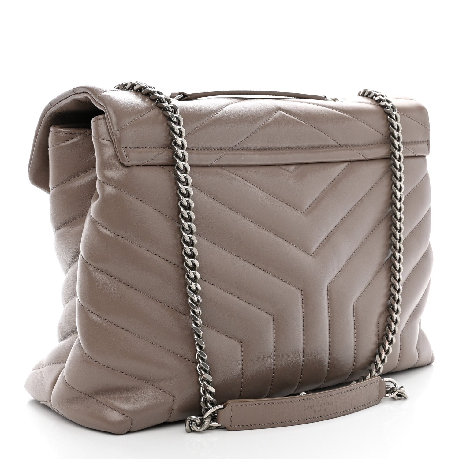 Saint Laurent Calfskin Y Quilted Monogram Medium Loulou Chain Satchel Mink 3 of 14