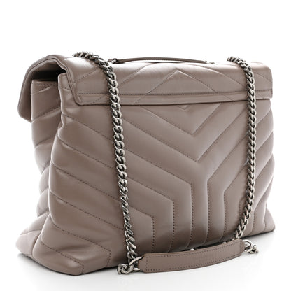 Saint Laurent Calfskin Y Quilted Monogram Medium Loulou Chain Satchel Mink 3 of 14