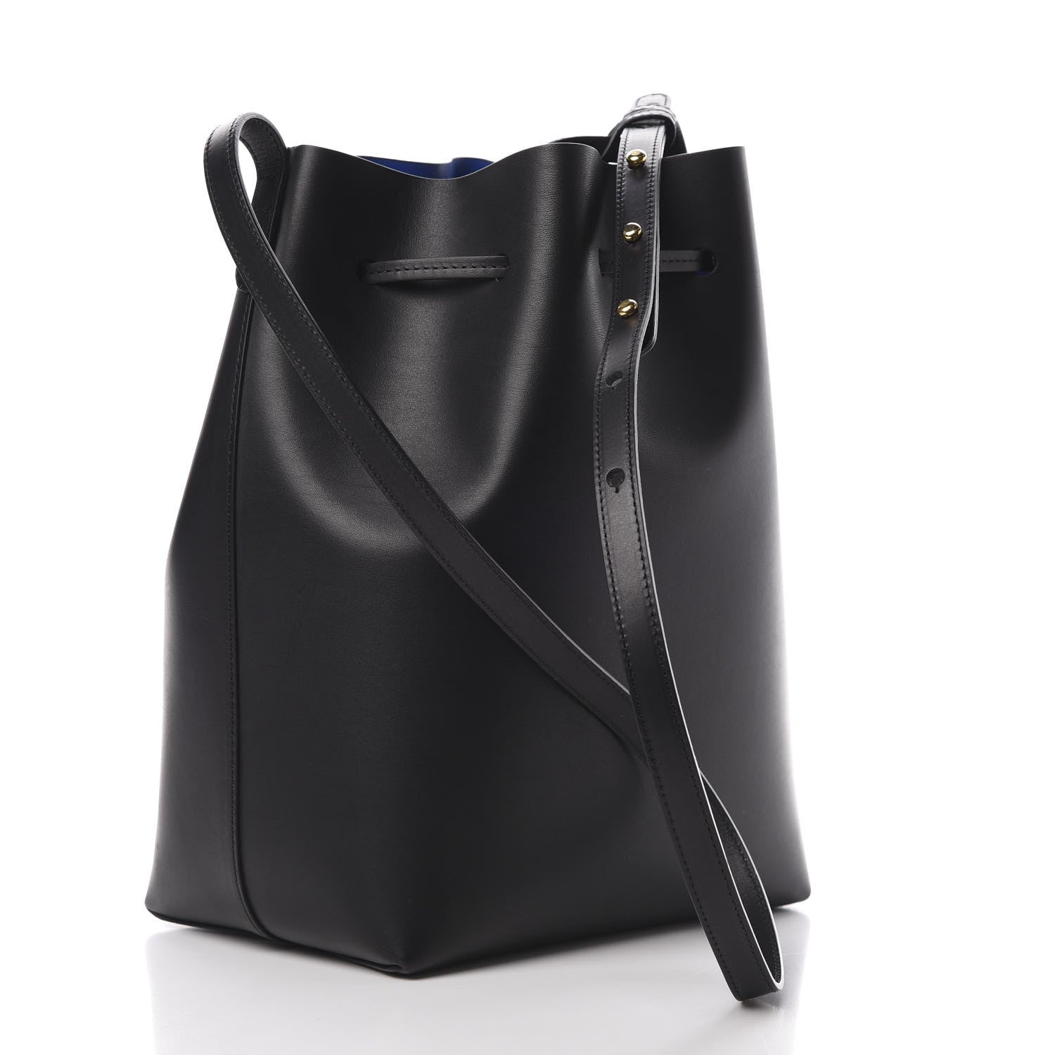 Mansur Gavriel Calfskin Bucket Bag Black Royal 4 of 11