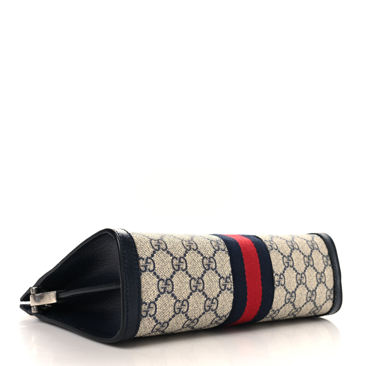 Gucci GG Supreme Monogram Textured Dollar Calfskin Web Small Ophidia Chain Shoulder Bag Beige Blue 4 of 10