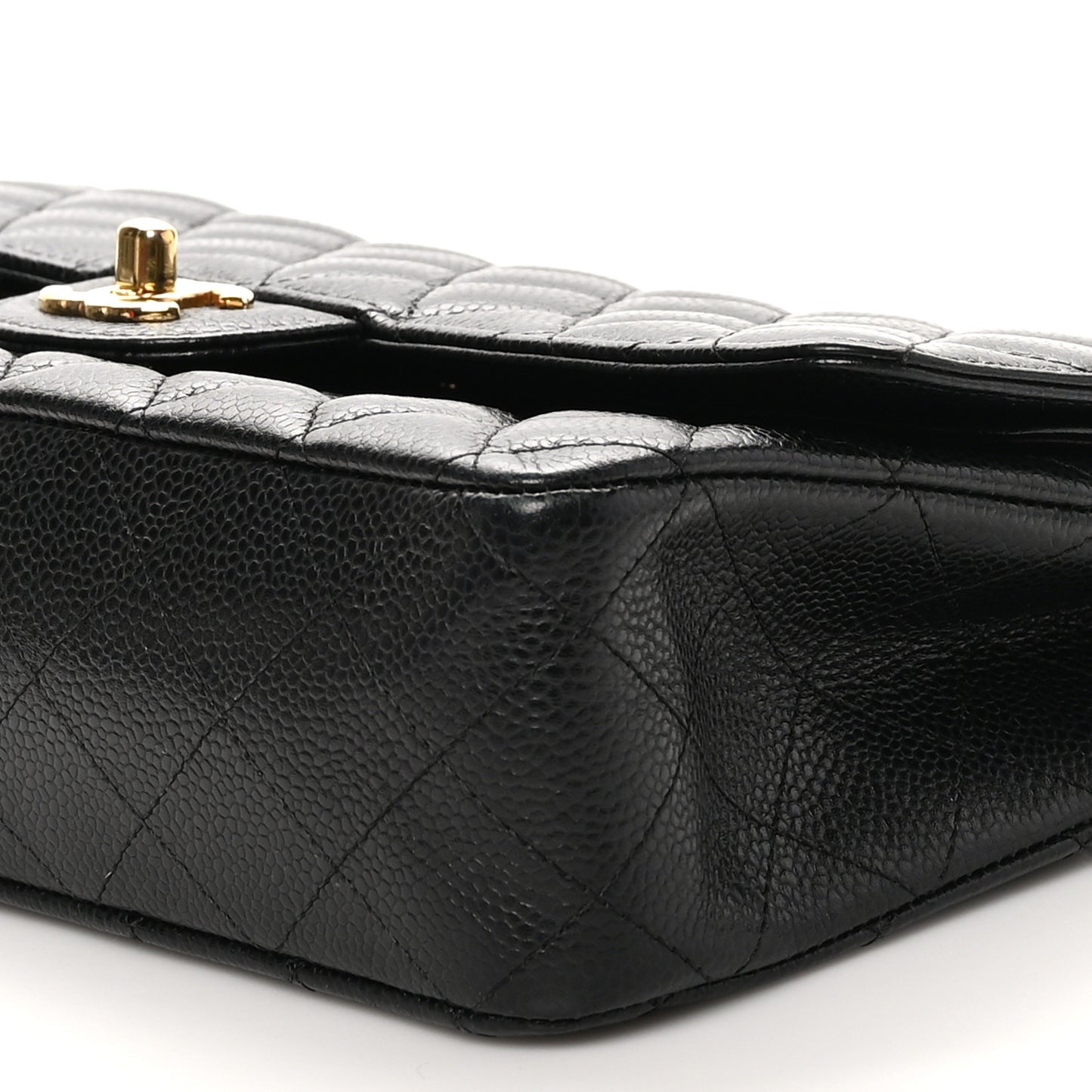 Caviar Quilted Medium Double Flap Black