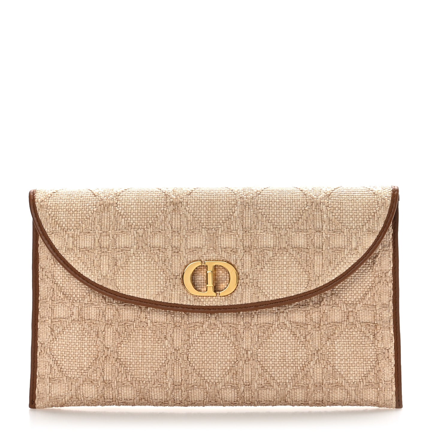 Raffia Macrocannage 30 Montaigne Avenue Pouch With Flap Natural