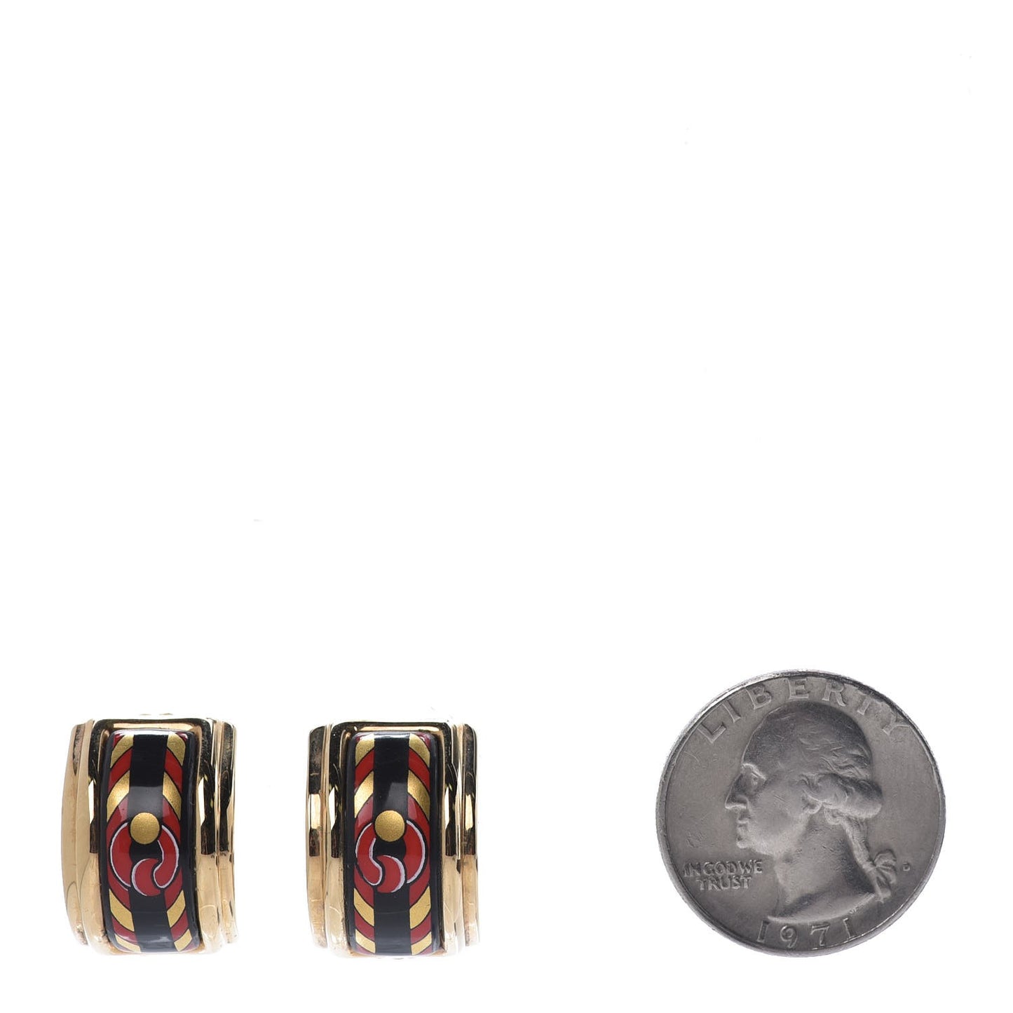 Enamel Clip On Earrings Gold