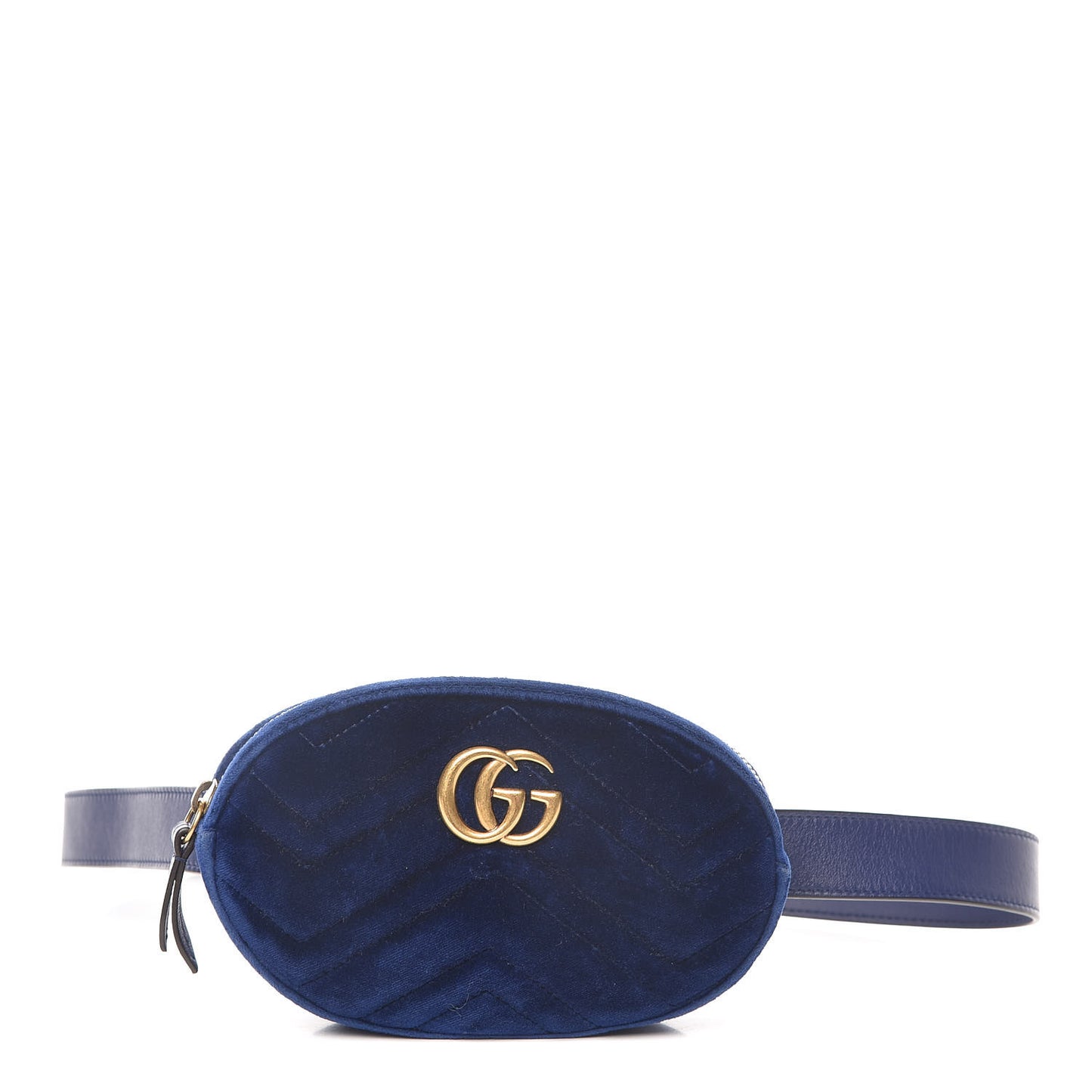 Velvet Matelasse GG Marmont Belt Bag 95 38 Cobalt Blue