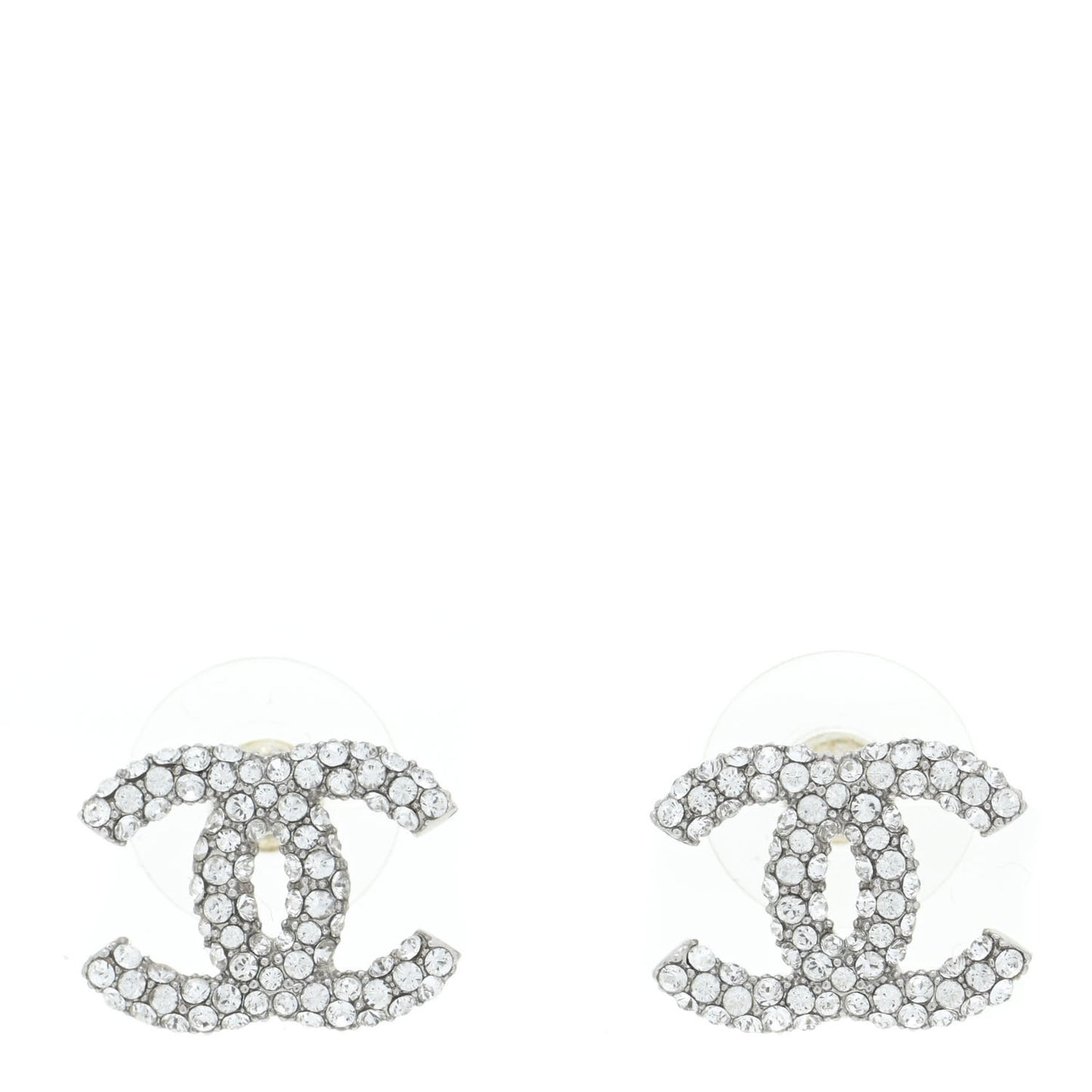 Crystal CC Earrings Silver