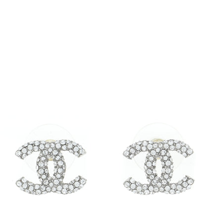 Chanel Crystal CC Earrings Silver 1 of 5