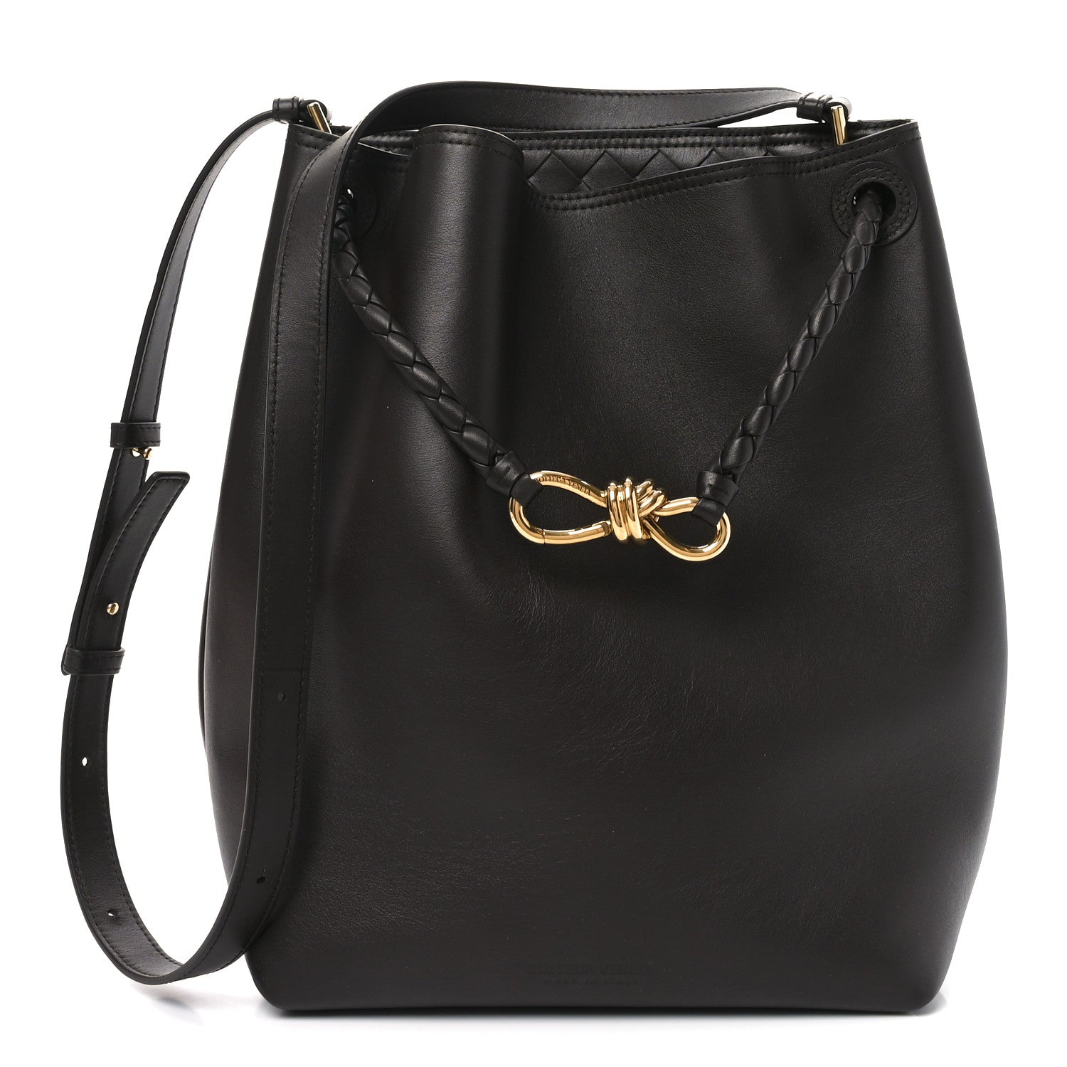 Bottega Veneta Silky Calfskin Vertical Andiamo Bucket Bag Fondant 1 of 10