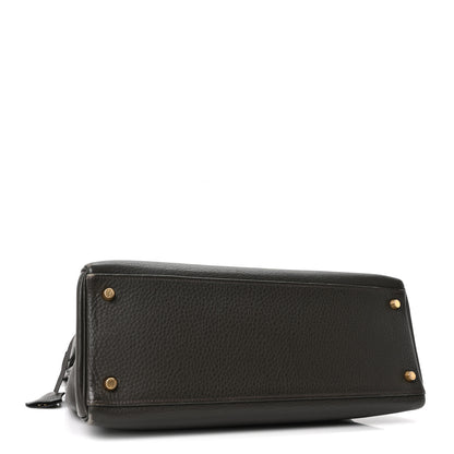 Hermes Vache Liegee Kelly Retourne 35 Vert Bronze 4 of 10