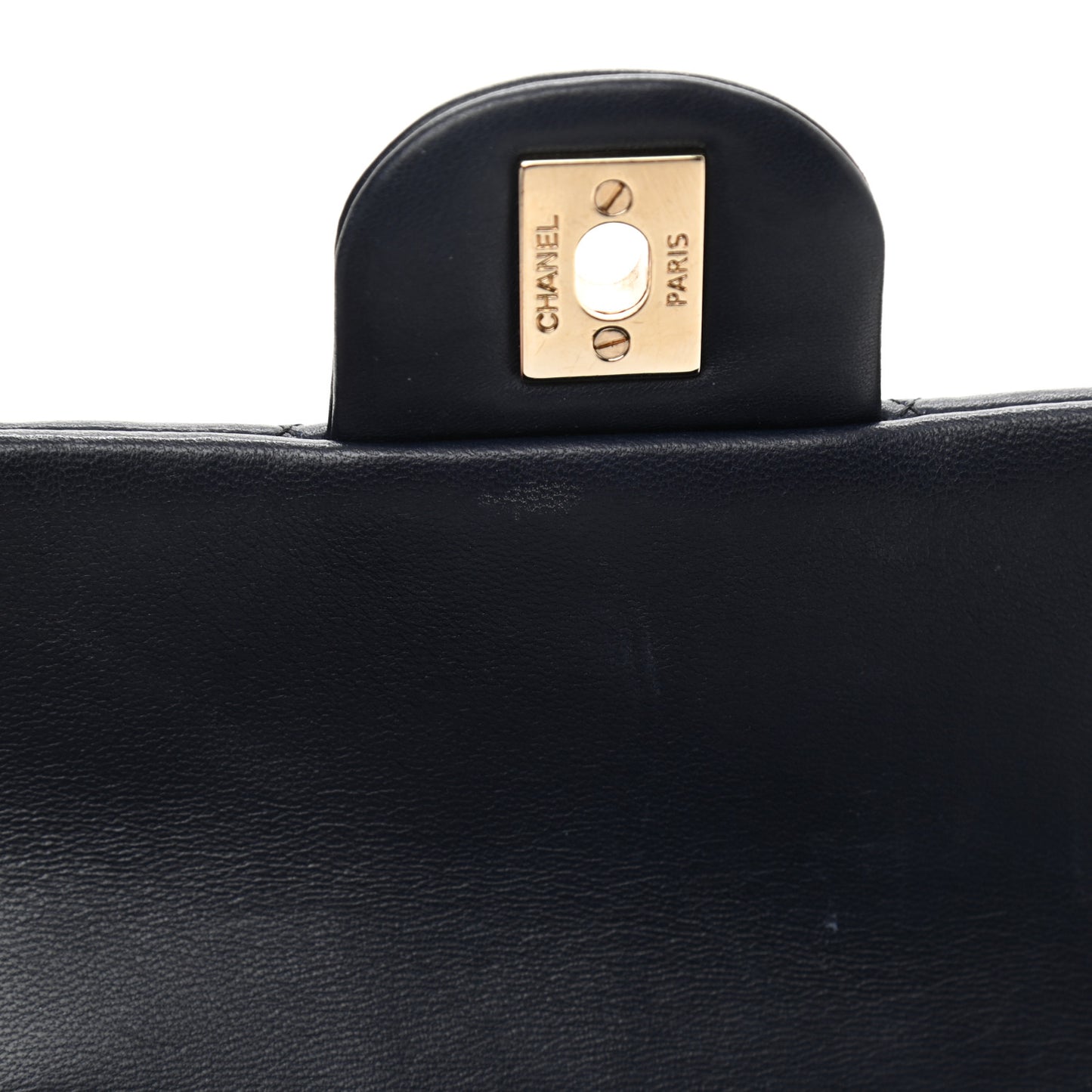 Lambskin Quilted Mini Rectangular Flap Dark Navy Blue