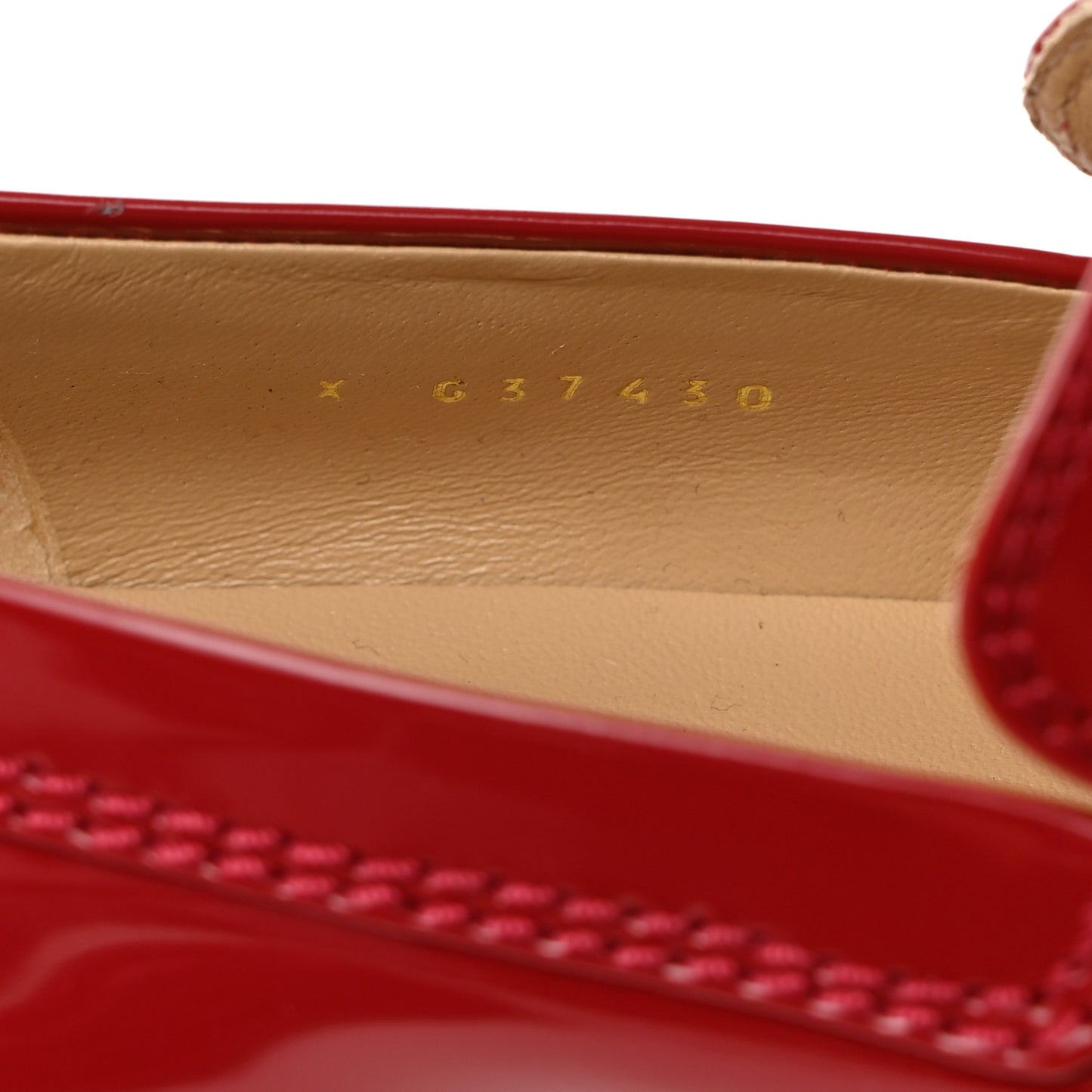 Shiny Calfskin Logo Loafers 40 Red