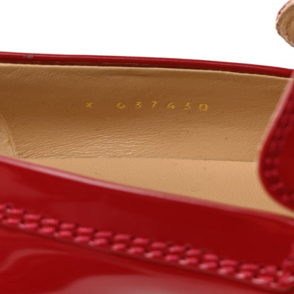 Chanel Shiny Calfskin Logo Loafers 40 Red 7 of 9