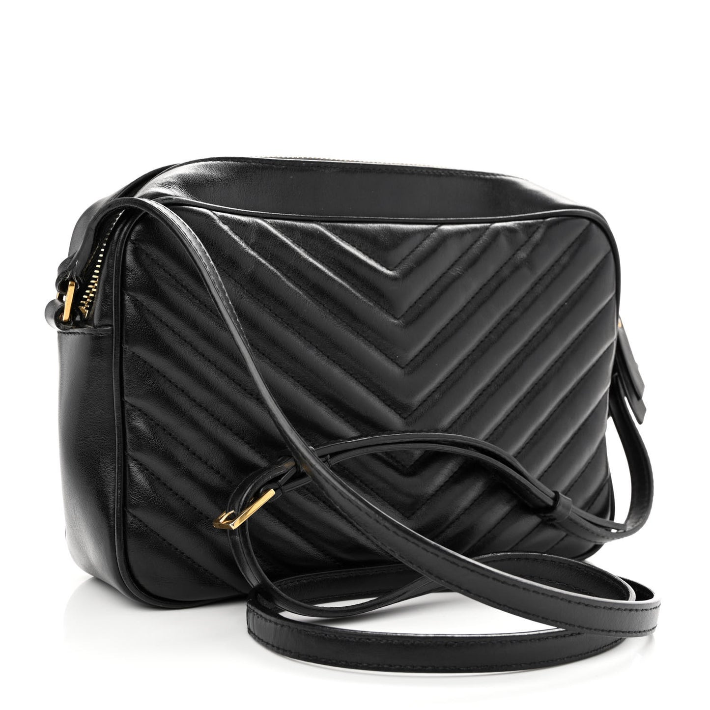 Calfskin Matelasse Monogram Lou Camera Bag Black