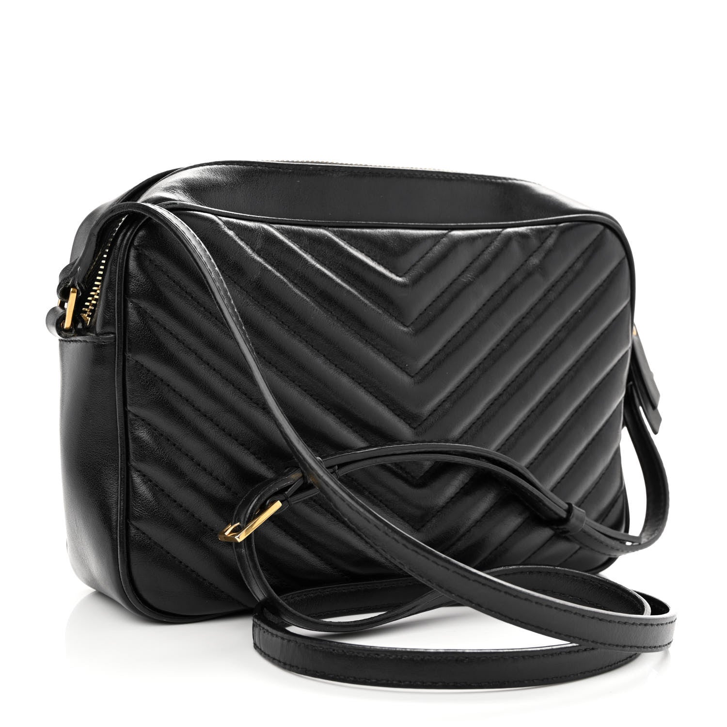 Saint Laurent Calfskin Matelasse Monogram Lou Camera Bag Black 3 of 15