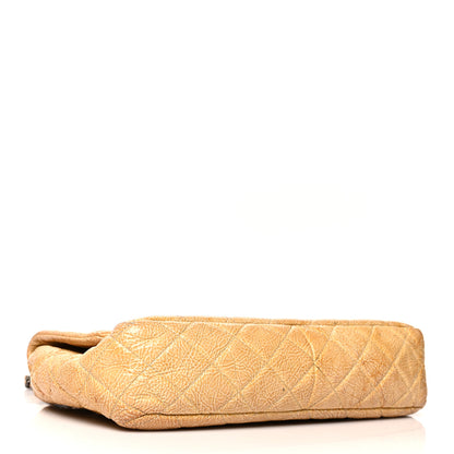 Chanel Crinkled Patent Quilted Jumbo Single Flap Light Beige 3 of 23