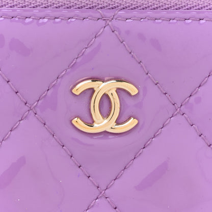 Chanel Patent Quilted Small Cosmetic Case Purple 8 of 9