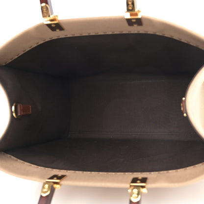 Fendi Canvas Vitello King Logo Embroidered Medium Fendi Sunshine Shopper Tote Sand Ghianda 5 of 11