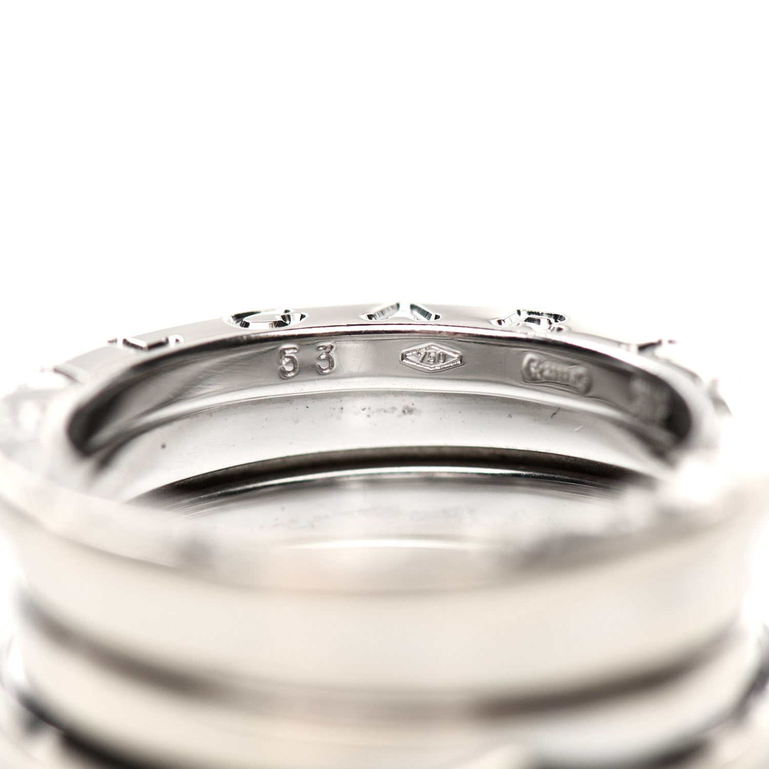 Bulgari 18K White Gold B.Zero1 Three-Band Ring 53 6.25 4 of 5
