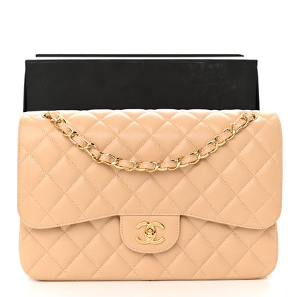 Chanel Caviar Quilted Jumbo Double Flap Light Beige 11 of 11