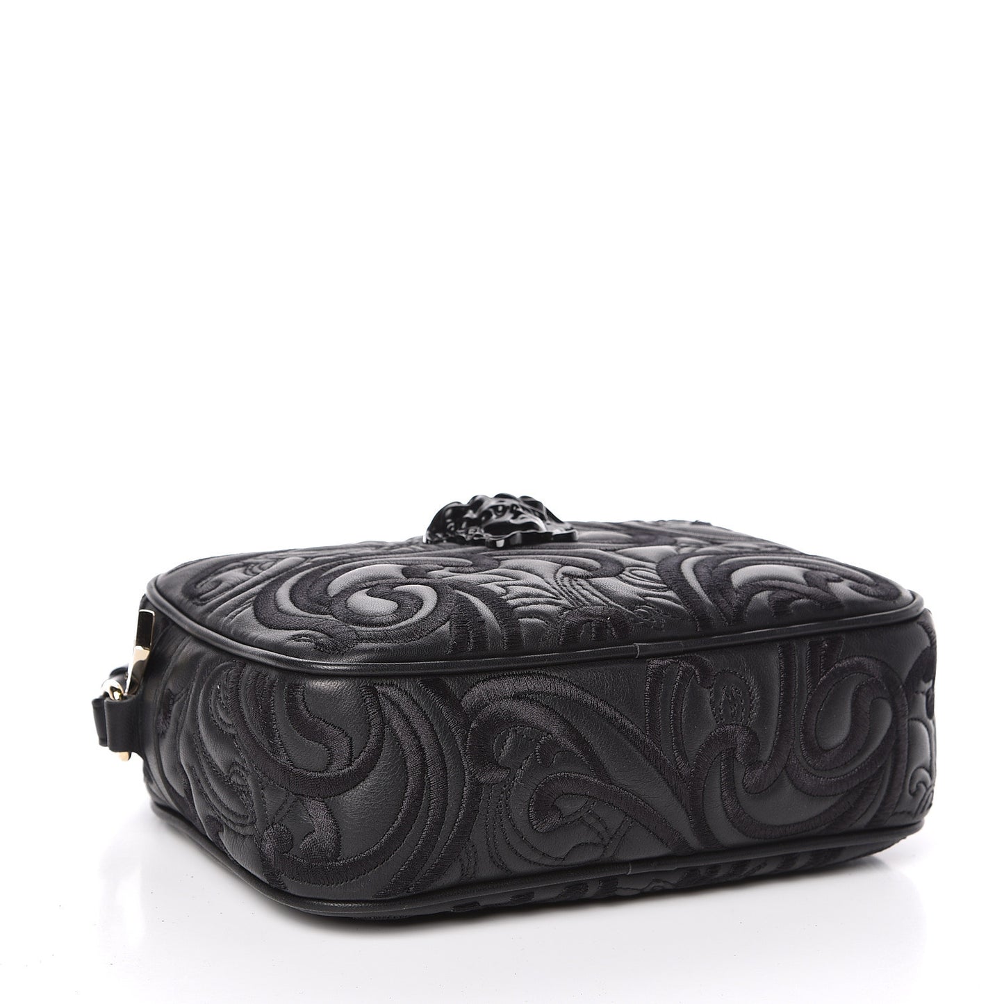 Nappa Embroidered Baroque Palazzo Camera Bag Black