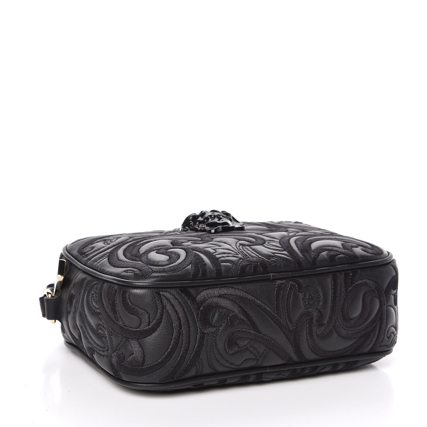 Versace Nappa Embroidered Baroque Palazzo Camera Bag Black 4 of 9