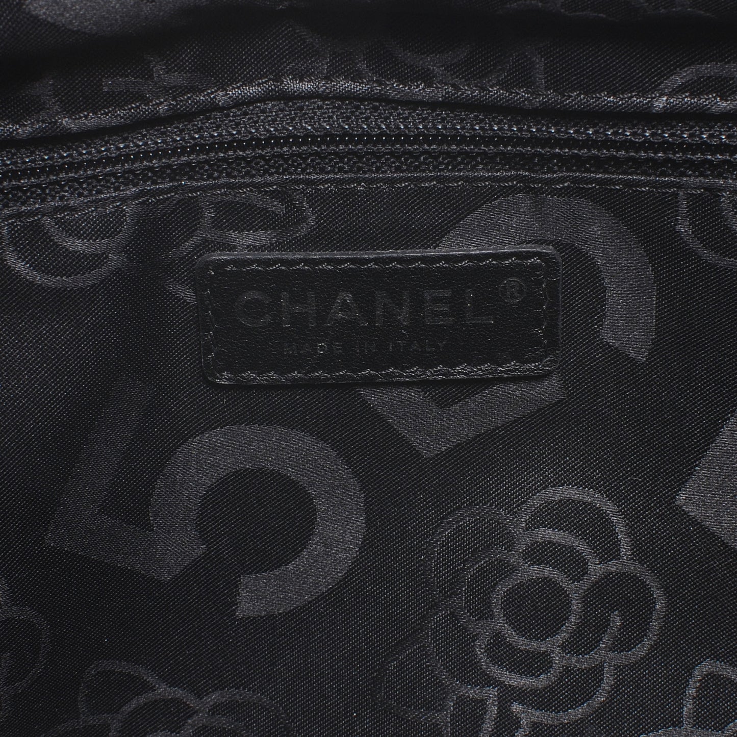 Lambskin Vertical Quilted Large Mademoiselle Tote Black