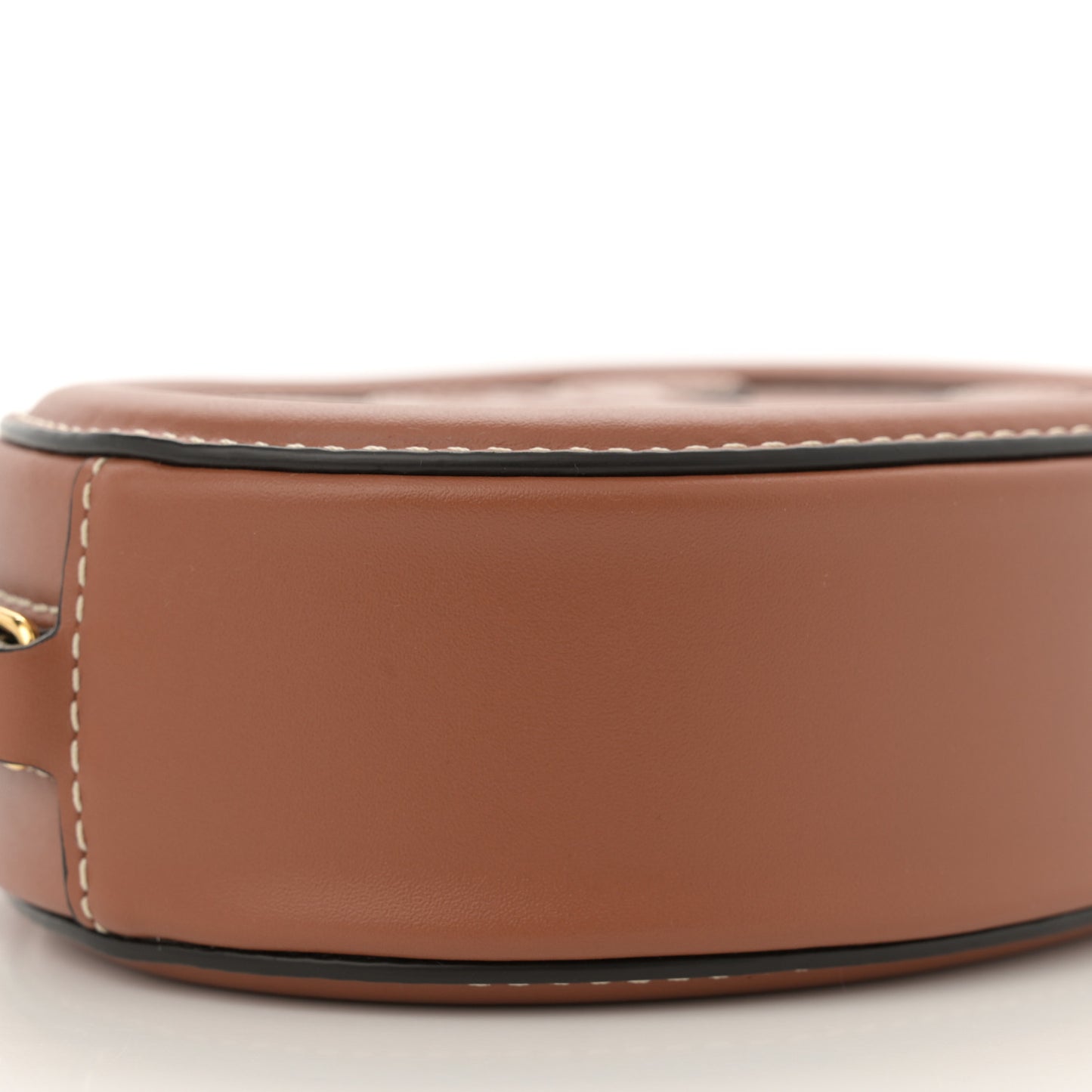 Smooth Calfskin Cuir Small Triomphe Oval Crossbody Purse Tan