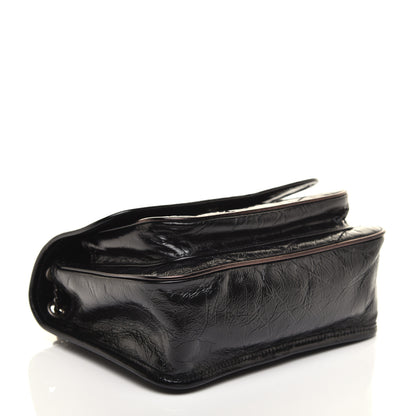Saint Laurent Crinkled Calfskin Matelasse Monogram Baby Niki Chain Satchel Black 4 of 9