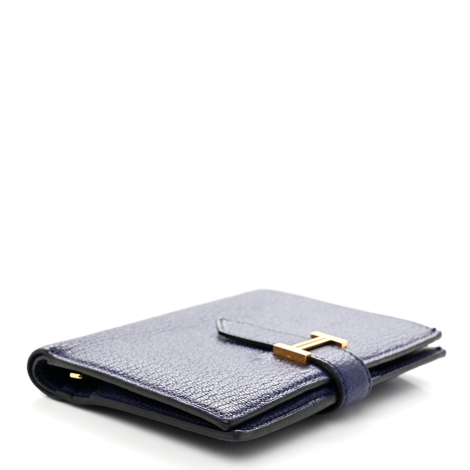 Hermes Chevre Mysore Bearn Compact Wallet Bleu Encre 4 of 6