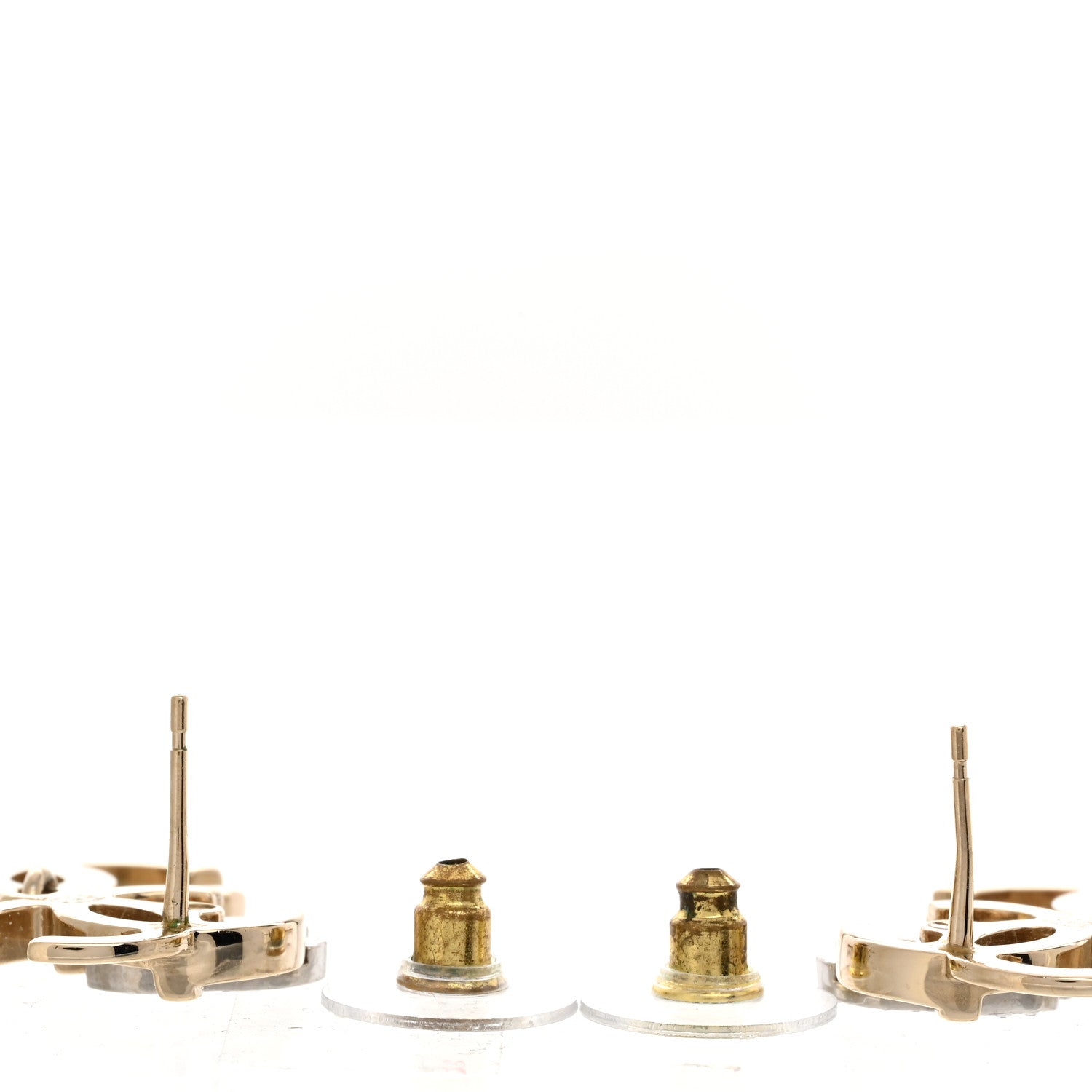 Chanel Crystal Pearl Double CC Drop Earrings Gold Silver 3 of 4