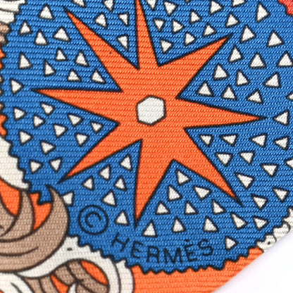 Hermes Silk De l'Ombrelle Aux Duels Twilly Bleu Potiron Creme 3 of 4