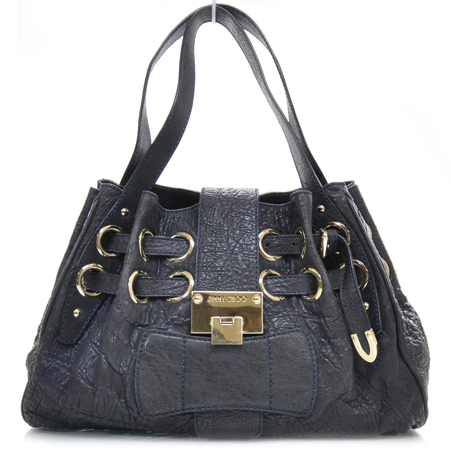 Jimmy Choo Drummed Leather Riki Blue 1 of 9