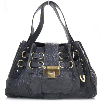 Jimmy Choo Drummed Leather Riki Blue 1 of 9
