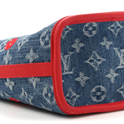 Louis Vuitton LV X TM Monogram Denim Cerises Neverfull Inside Out BB 12 of 13