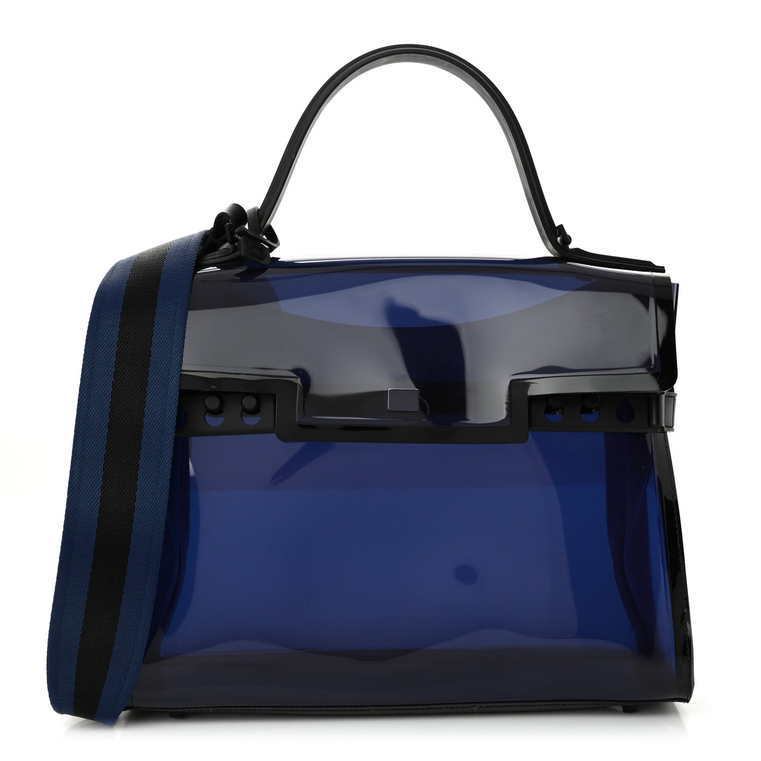 Delvaux PVC Tempete GM Dark Night Satchel Blue De Prusse 1 of 10
