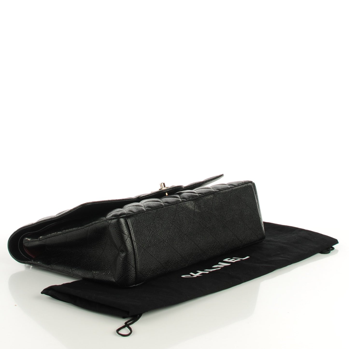 Caviar Quilted Maxi Double Flap Black