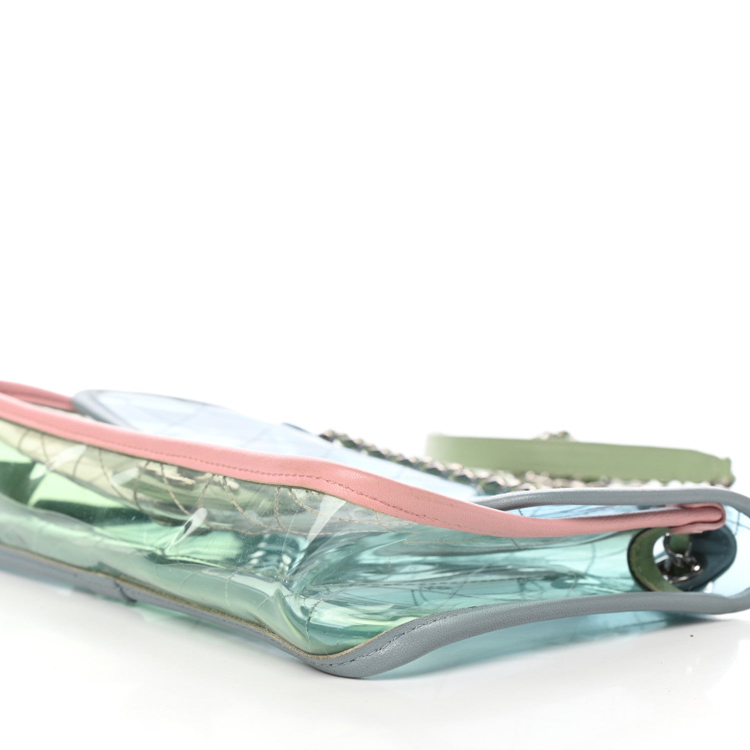 Chanel Lambskin PVC Quilted Medium Coco Splash Flap Blue Green 10 of 11