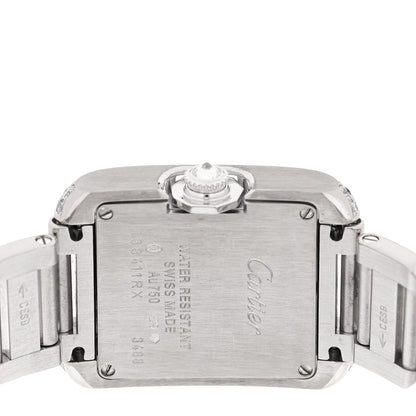 Cartier 18K White Gold Diamond Bezel 23mm Tank Anglaise Quartz Watch 4 of 5