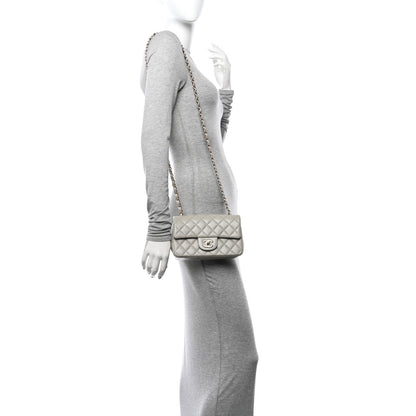 Chanel Lambskin Quilted Mini Rectangular Flap Grey 2 of 11
