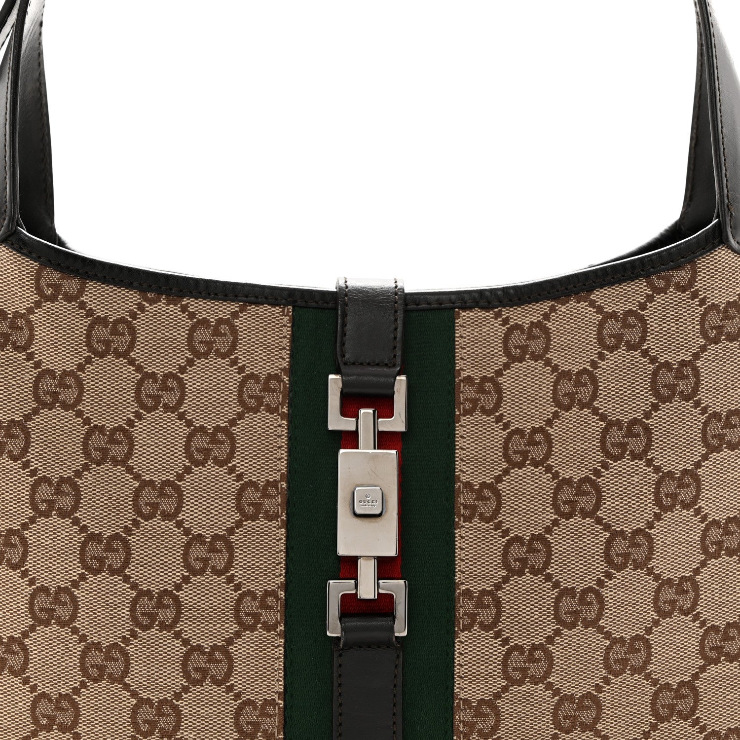 Gucci Monogram Web Jackie O Hobo Dark Brown 8 of 11